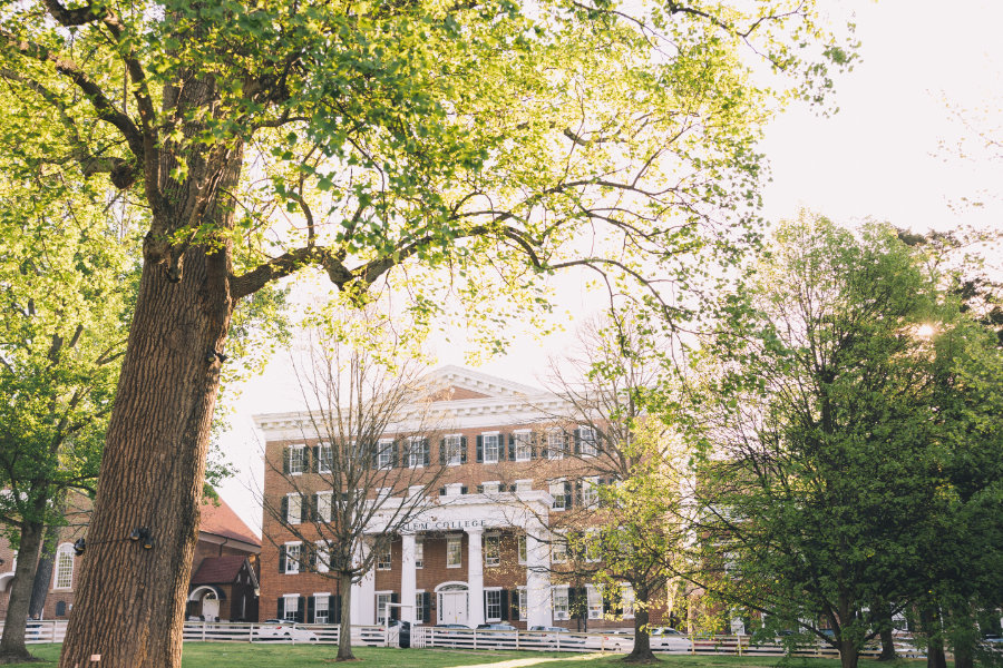 Salem College Main Hall shot from the Salem Square